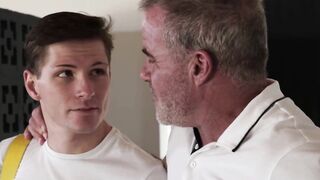 Step-Dad's Big Fat Dick Riding Twinks Ass After Sloppy Blow Job