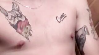 Twink's Smoking Break - Skinny Boy Strokes His Dick