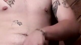 Twink's Smoking Break - Skinny Boy Strokes His Dick