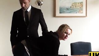 UK Sub Slut Chunky Cheerleader Rough Sex With Old Dominant Guy