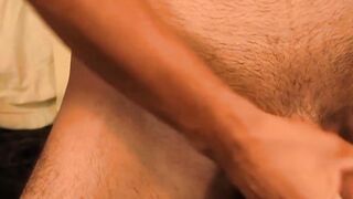 Hairiest Young Gay Thrusting Into Toy - Anal Play with Dildo & Facial