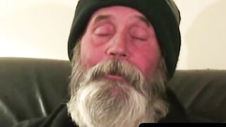 Grandpas Beard Jerks Off While Watching Porn" or "Hairy Old Man Masturbates To Young Blonde