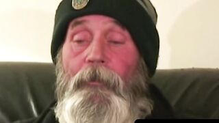 Grandpas Beard Jerks Off While Watching Porn" or "Hairy Old Man Masturbates To Young Blonde