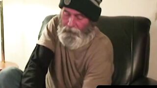 Grandpas Beard Jerks Off While Watching Porn" or "Hairy Old Man Masturbates To Young Blonde