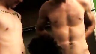 Threesome Blowjob Party! Old-Young Triple Penetration Action