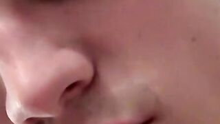 Ink-Skin Thin Guy Jerks Off While Smoking - Hot Amateur Masturbation