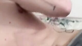 Ink-Skin Thin Guy Jerks Off While Smoking - Hot Amateur Masturbation