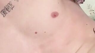 Ink-Skin Thin Guy Jerks Off While Smoking - Hot Amateur Masturbation