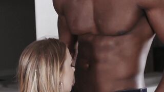 Blondie Bombshell Blowjob Bonanza - Chloe Scott Gets Facial From Black Studs