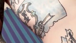 Tattooed Hunk Jacks Off On Bed Sheets - Hot Guy Jerks Big Load
