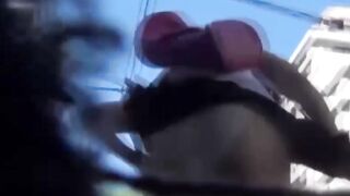 Wind Blows Up Skirt of Sexy JAV Babe in Public - homemade