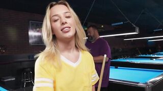 Billards Babe - Big Dick Blowjob & Pounding by Huge Dildo in Pool Room