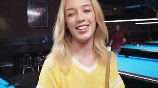 Billards Babe - Big Dick Blowjob & Pounding by Huge Dildo in Pool Room