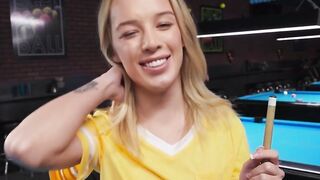 Billards Babe - Big Dick Blowjob & Pounding by Huge Dildo in Pool Room