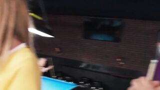 Billards Babe - Big Dick Blowjob & Pounding by Huge Dildo in Pool Room