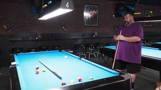 Billards Babe - Big Dick Blowjob & Pounding by Huge Dildo in Pool Room