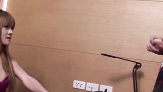 Transgender Babe Gives Blowjob & Rides Big Dildo in Bathroom - Shemale Sucks Hard