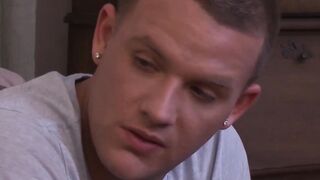 Ink-Encased Muscle Hunk Rimmed Hard By Big Dick Stud Before Raw Fucking