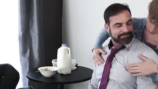 Hunk Daddy Breeds Step-Son Raw in Hot Bathroom Sex
