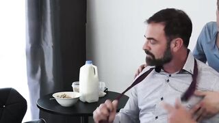 Hunk Daddy Breeds Step-Son Raw in Hot Bathroom Sex