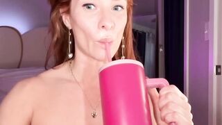 Sexy Bombshell Uses Vibrator to Masturbate in Bathroom