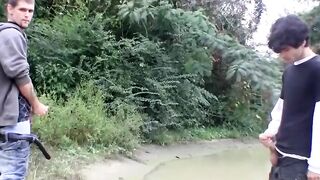 Straight Guys Compete Outdoors For Best Blowjob And Biggest Loads!