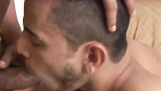 Muscle Hunk's Ass Fucked Hard By Latin Twinks In Threesome