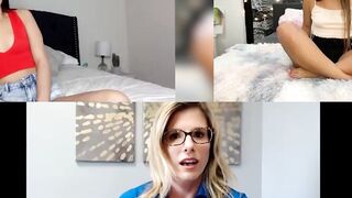 Step-Daughter's Hot Blonde BFF Teaches Mom How To Masturbate