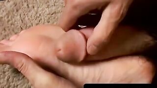 Hot Stud's Bare Feet - Footjob & Facial