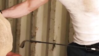 Handcuffed Slave Boy Thrusted Hard By Dominant Master In Bondage Dungeon