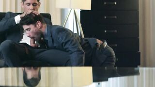 Classy Hunk DrewDixons DeepThroat Blowjob Experience With Boss