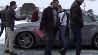 Horny Muscle Hunks Gang-Banging Older Guy
