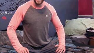 Muscular Hunk John Power Stroking His Big Dick Until He Erupts In Hot Load