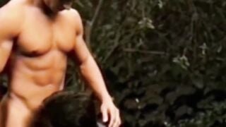 Vintages Hunks Share Raw Passion in Bareback Threesome