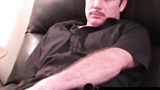 Amateur Mustached Hunk Stroking His Hard Dick For Your Pleasure