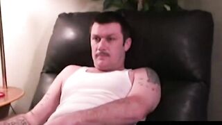 Amateur Mustached Hunk Stroking His Hard Dick For Your Pleasure
