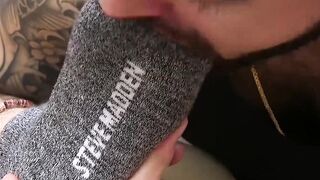 Beard-Stroking Footjob with Toe Lick & Sole Fondling