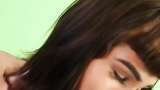 Brunette She-MALE Solo Play - Masturbation & Dildo Ride by Transgender Model Alexa Scott