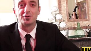 UK Sub Slut's Big Boob Blonde Gets Rough Anal Play & Facial From Dominant Stud