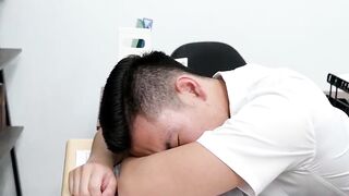 Asian Desk-Fucking with Huge Load of Hot Semen