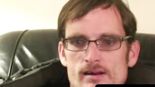 Glasses-Wearing Amateur Dude Masturbaing For Your Pleasure Intense" or "Intensely Hot Glassy Eyes Guy Jerks Off On Camera