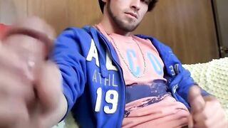 Beard-Stroking Straight Buddy Sharing His Dick With Friend
