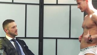 Office Hottie Gets Plowed By His Boss In The Boardroom