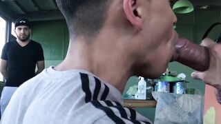 Colombia's Hunk Throated by Two Hot Guys - Hardcore Group Sex