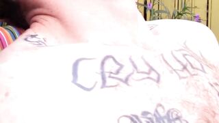 Hairy Hunk's Solo Jack Off - Close-Up View of Balls & Dick