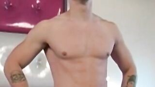Masked Muscle Hunk Shows Off His Body And Jerks-Off For The Camera