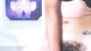 Hairy Puffy Nipples & Huge Dil-Door Slut Rides to Orgasm