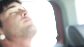 Road Head - Hunks Share Sloppy Blowjob & Rough Anal Sex in Car