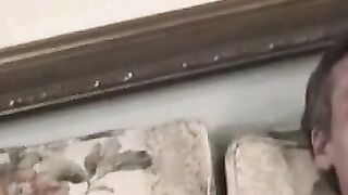 Hairy Old Guy Jerks Off Solo - Close-Up View Of His Huge Dick