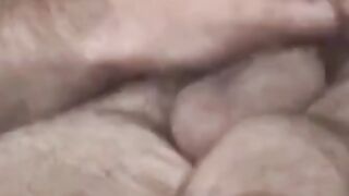 Hairy Old Guy Jerks Off Solo - Close-Up View Of His Huge Dick